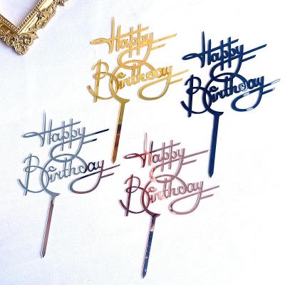 China Festival ; Creative Cake Toppers Happy Birthday Concert Decoration Letter Acrylic Birthday Cake Topper For Party Supplies for sale