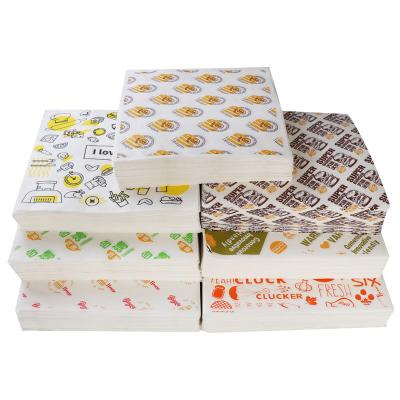 China Custom Printed Water And Oil Proof Logo Food Burger Wrapping Paper for sale