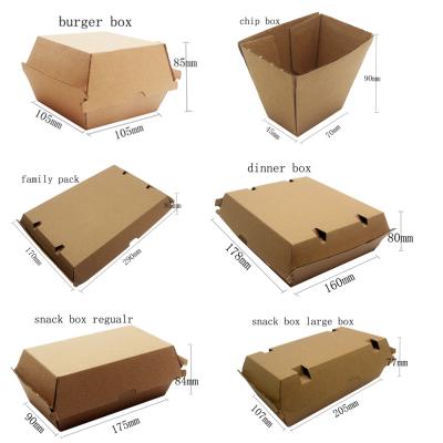 China Recycled Materials Kraft Paper Take Out Boxes Hamburger Box Custom for sale