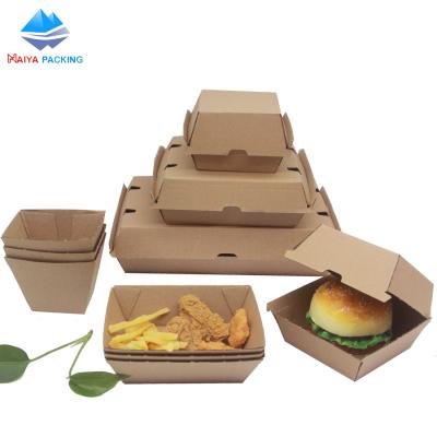 China Recyclable Paper Packaging Hamburger Box Custom Food Grade Printing for sale