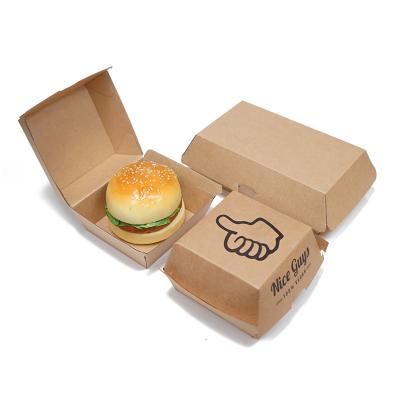 China Recycled Materials Factory Price Customize Hamburger Kraft Paper Box for sale