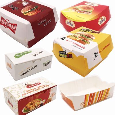 China Australia Sizes Recyclable General Kraft Paper Hamburger Box With Custom Printed Corrugated Paper Boxes KFC Box for sale