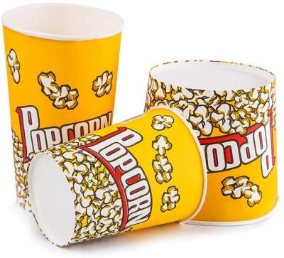 China Disposable Biodegradable Disposables Customize Size Logo Printed Paper Fried Chicken Popcorn Bucket Cup for sale