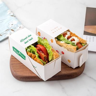 China Custom Recyclable Kraft Paper Sandwich Box Printing Packaging Box Pastry Container Take Out Box Sushi Salad Display Packaging Box Drawer for sale