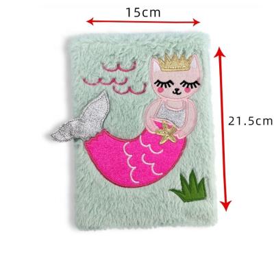 China Custom Cute Custom Plush Eco-Friendly Paper School A5 A6 Plush Fur Cover Furry Journal Notebook With Custom Printed Pages for sale