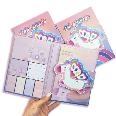 China Self Adhesive Back to School Memo Pad Rainbow Color Shapes Custom Cartoon Sticky Note Set for Boys and Girls Diary Writing Notes for sale