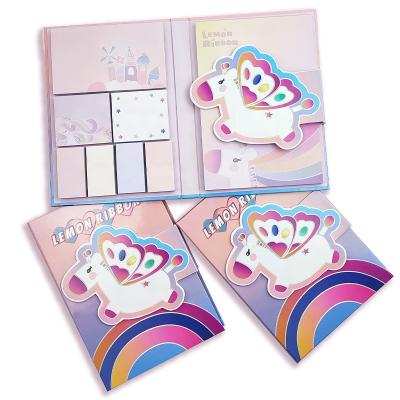 China 2022 cute sticky note paper notes new arrival factory price kids self-adhesive stationery set with hardcover book for sale