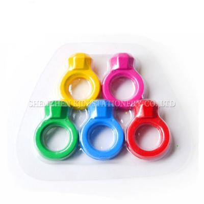 China Paraffin Hot Sale 3D Multi Color Non Toxic Ring Shaped Solid Color Wax Crayon For Kids for sale