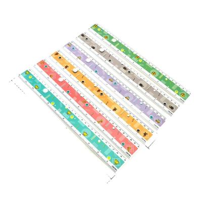 China Durable Personalized Plastic CMYK Sticker 15/30cm Dual Scale Straight Ruler For Promotional Gift for sale