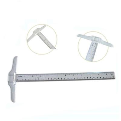 China For Kids/Students Factory Supply 1pcs T Square Ruler T Square Measuring Tool 30cm Ruler Plastic Clear Transparent Measures Straight for sale