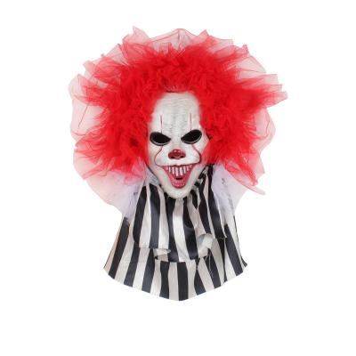 China Fabric Hanging Home Decoration Props/Door Funny Plastic Hot Sale Halloween Scream Clown Wreath Ghost Party Prop for sale