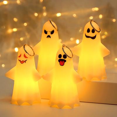 China Halloween Wholesale Plastic Children's Portable Head Doll Ghost Decoration Jack-o-lantern Ghost Night Light White Ornament for sale