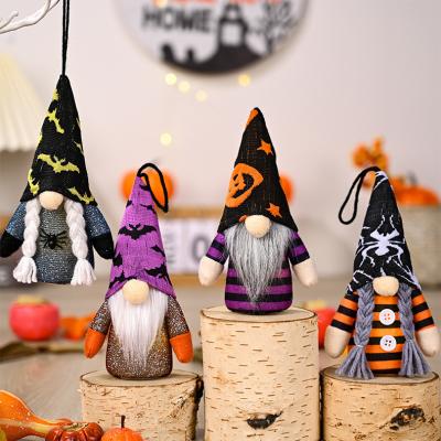 China 2022 Fabric Halloween Gnomes Lit Hanging Ornaments Plush Handmade Gnome Decoration For Tree Party Favors for sale