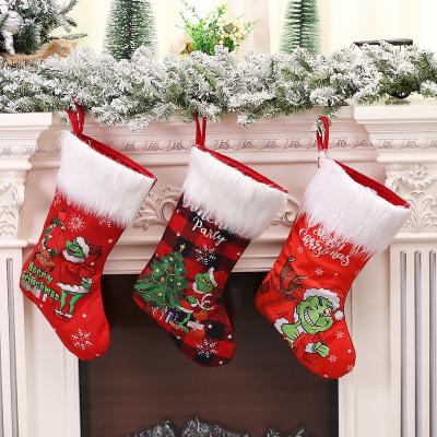 China Hot Selling Fabric Christmas Ornaments Christmas Stockings Gift Bags Christmas Tree Decorations For Party Decorations for sale