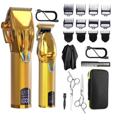 China Outdoor Trimmer Barber Shop Hair Salon LM2027 Cordless All Metal Rechargeable Low Noise 0 Millimeter Clippers New Set Professional for sale