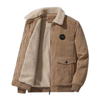 China QUICK DRY Winter Corduroy Jacket Men's Fur Collar Fleece Fashion To Men's Self-cultivation All-match Warm Cotton Casual Corduroy Jacket Men for sale