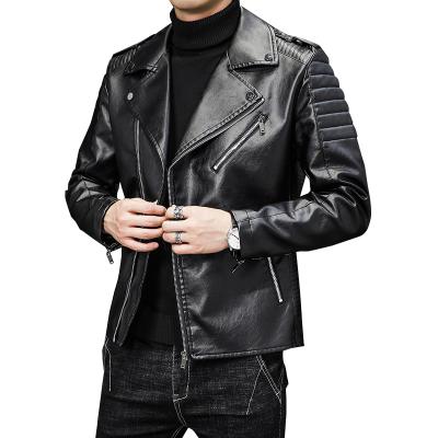 China Autumn Custom New Men's Leather Jacket High Quality Black Boy's Designer Leather Jackets Skin Coat Men Waterproof for sale