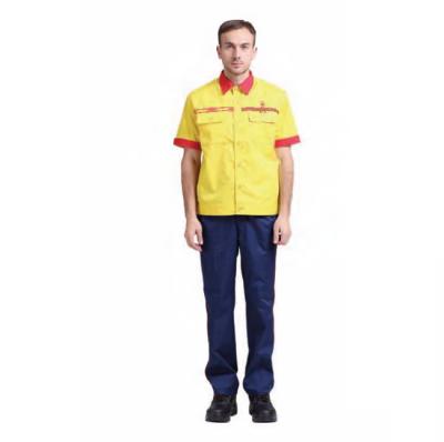 China Cotton Grocery Station Shortsleeve Shirt And Pants Work Uniform Summer Work Wear for sale