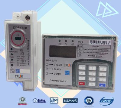 China Tipo rachado medidor elétrico de fase monofásica do STS, medidor de poder do trilho do ruído do Plc G3 Rf à venda