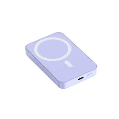 China Support 5000mah 20w fast charging ultra thin fast charging wireless magnetic power bank for magsafe power bank for sale