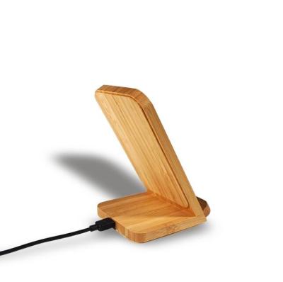 China Custom Logo Premium Mobile Phone Bamboo Charging Wooden Qi Fast Bamboo Phone Wireless Charger for sale