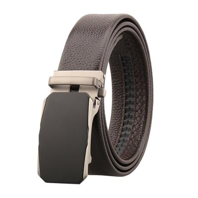 China Auto Buckle OEM Cowhide Genuine Leather Men's Belts Automatic Buckle Belt for sale