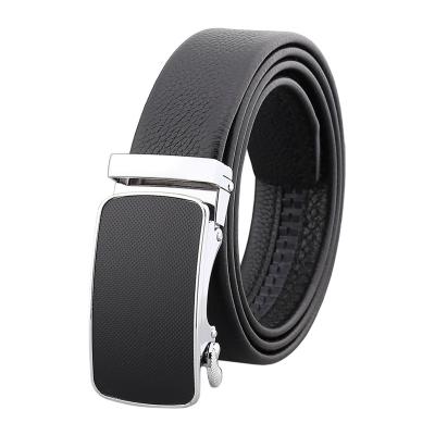 China Custom Genuine Leather Men's Cowhide Ratchet Cowhide Dress Belts With Automatic Buckle Belt for sale