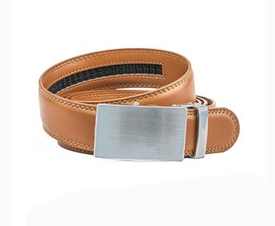 China Custom Adjustable Genuine Leather Ratchet Belt OEM Genuine Leather Automatic Belt For Men for sale