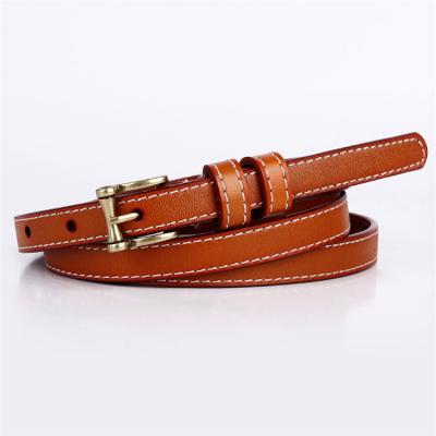 China Genuine Leather Customized New Fasion True Size Slim Leather Buckle Belt OEM For Dress Women Belts for sale