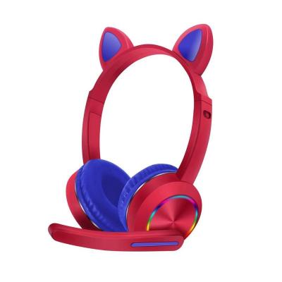 China High Quality Headband Cat Ear Headphones With Microphone Fashion And Cute Wireless Headset for sale