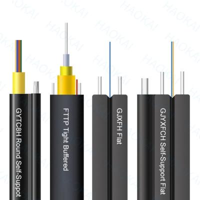 China FTTH FTTB FTTX Network China Manufacture 4 Core Single Mode G652D G657A GJXFH FTTH Fiber Optic Cable for sale