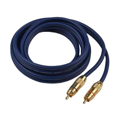 China Multimedia Ps-R8, Interconnect Dark Blue Gold Funicular Cable Rca Metal Audio Video Cable 2R-2R For Car Audio for sale