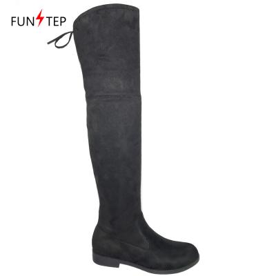 China Lady Black Micro Fiber Anti-odor Long Stretch Over The Knee Thigh Women Winter Boots for sale