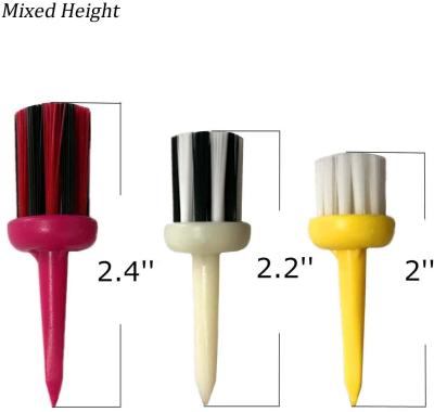 China Mixed Sizes Unbreakable Brush Plastic 2.4 Inch Plastic Golf Tees 2.0 2.2 for sale