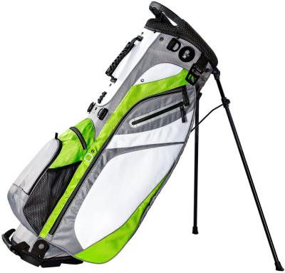 China Nylon Embroider Logo Golf Stand Bag With Double Strap For Easy To Carry Light Weight for sale