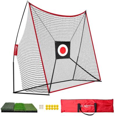 China Golf Net Portable 10x7ft Golf Practice Net For Chipping Motor Hitting Indoor And Outdoor With Tri Turf Hitting Mat for sale