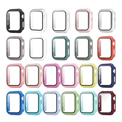 China High Quality Waterproof Snare Case For Apple Watch Series Screen Smart Watch Cover Device PC Tempered Cases for sale