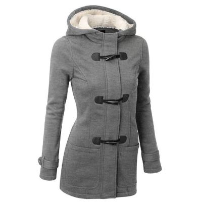 China 2021 Anti-Wrinkle Women's Autumn Zipper Hooded Coat Female Gap Coat Casual Horn Button Long Top Ladies Outwear Plus Size S-6XL for sale