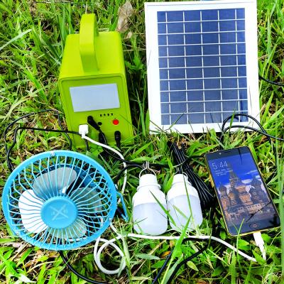 China Home Solar Power Panel Light Home Solar Mobile System Small Indoor Led Lighting Fan System for sale