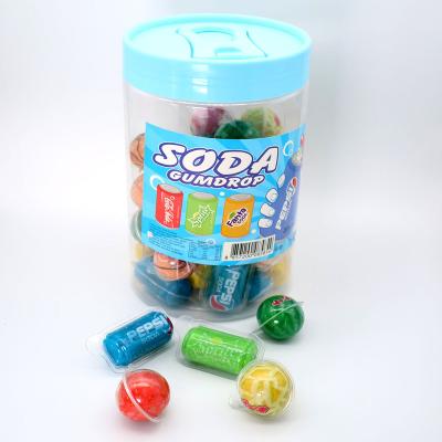 China Normal OEM sweets candy factory Gummy Gumdrop cola bottle shape gummy candy filled with jam for sale