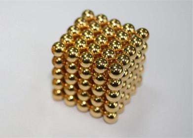 China 5mm N35 Gold Ball Sintered NdFeB Custom Made Magnets For Toys for sale