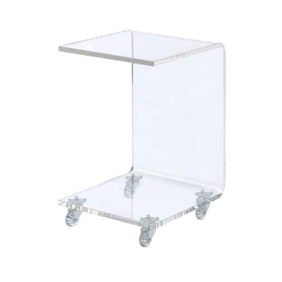 China End Table Coffee Style Sofa Side Table For Living Convertible Transparent Acrylic Nordic Low Part Table for sale