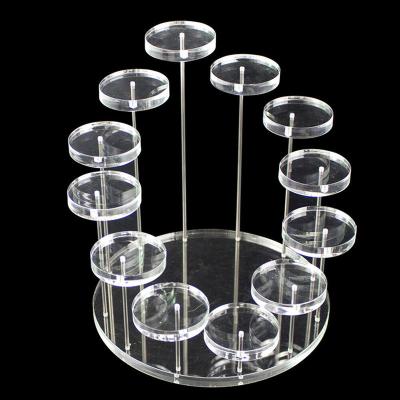 China Morden Acrylic Jewelry Ring Brooch Stand Display Organizer Stand Holder Tray for sale