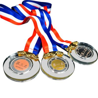 China Garden Decoration Crystal Medal Listing Acrylic Crystal Medal Customized School Sports Medal Making Wholesale for sale