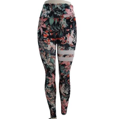 China Breathable Ready To Ship 2021 New Arrival Sports Style Women Flower Wholesale Digital Printing Top Activewear Panty Waist Elasticity Legging for sale