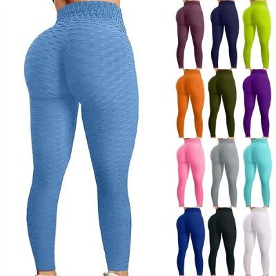 China Sale Tiktok Breathable Leggings Hot Yoga Pants High Waist Fitness Leggings Women Workout Lift Up Slim Leggings Cellulite Tissis Peach Butt for sale