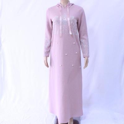 China Cotton Ready to Ship New Middle East Dubai Ladies Junyuan Kaftan Abaya Design Hoodie Plus Size Islamic Muslim Thicker Dress for sale