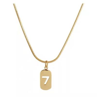 China Fashion stainless steel digital pendant necklace a new female necklace for 2022 fashion boutique do not fade jewelry for sale