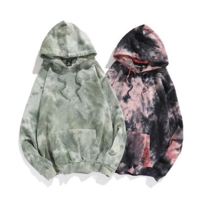 China Custom Anti-wrinkle casual loose tie dye long sleeve pullover hoodies for men for sale