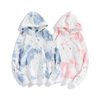 China Anti-Wrinkle OEM Custom Loose Pullover Gradual Change Tie Dye Casual Hoodies for sale